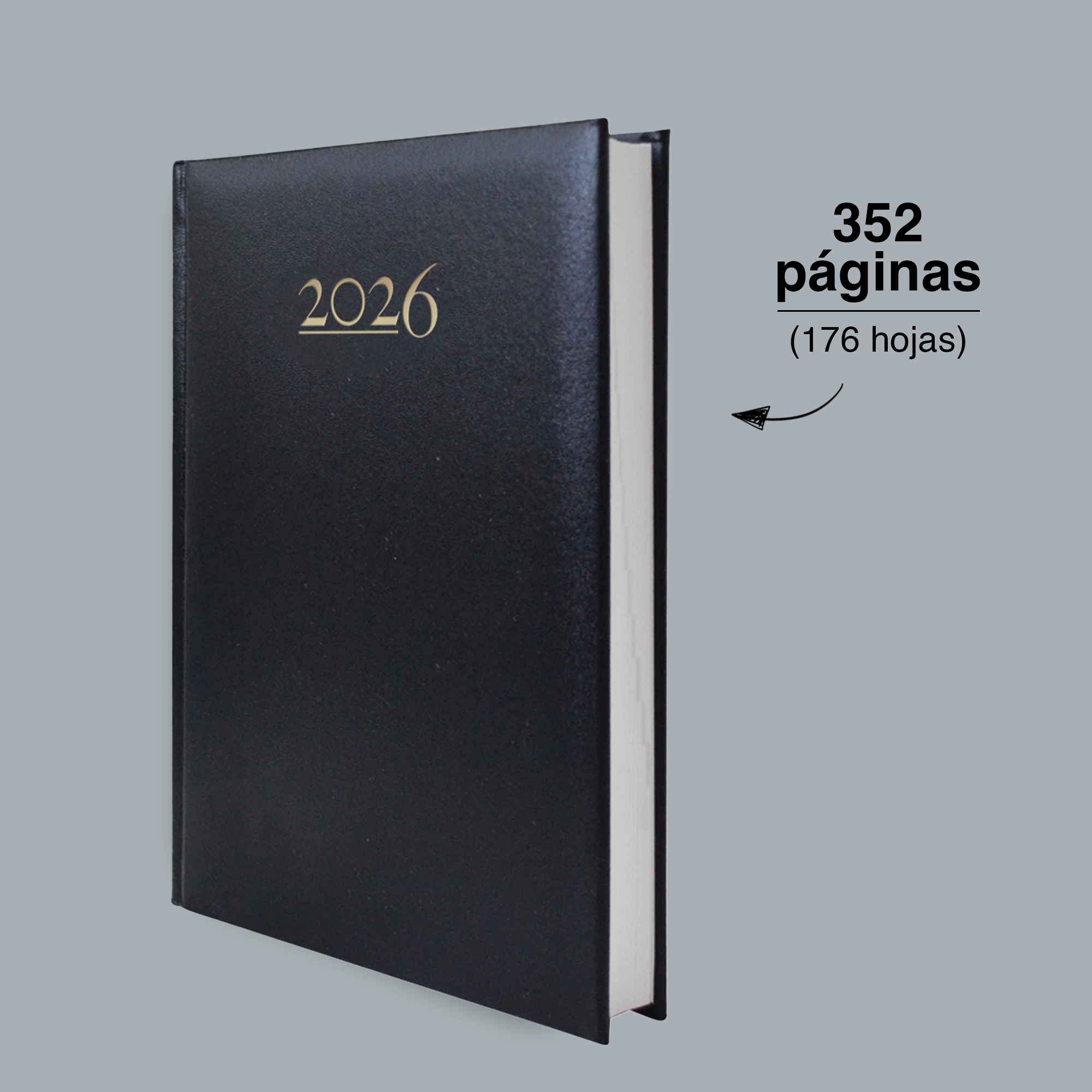 Agenda Diaria Malindi 2026 Cubierta Azul Elegante o Negra