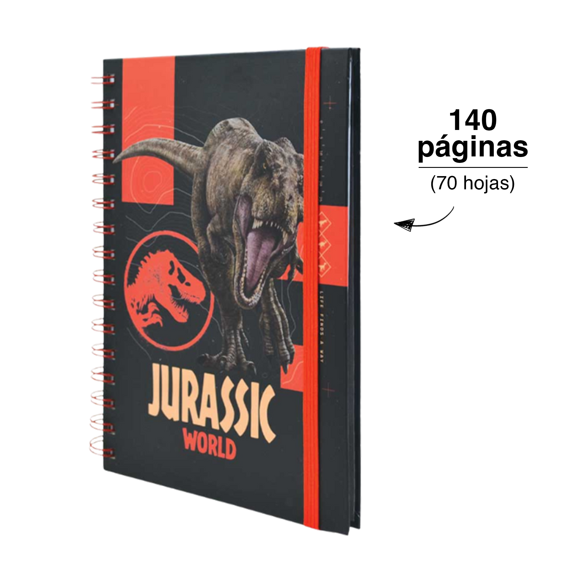 LIBRETA DE NOTAS JURASSIC WORLD ROJA