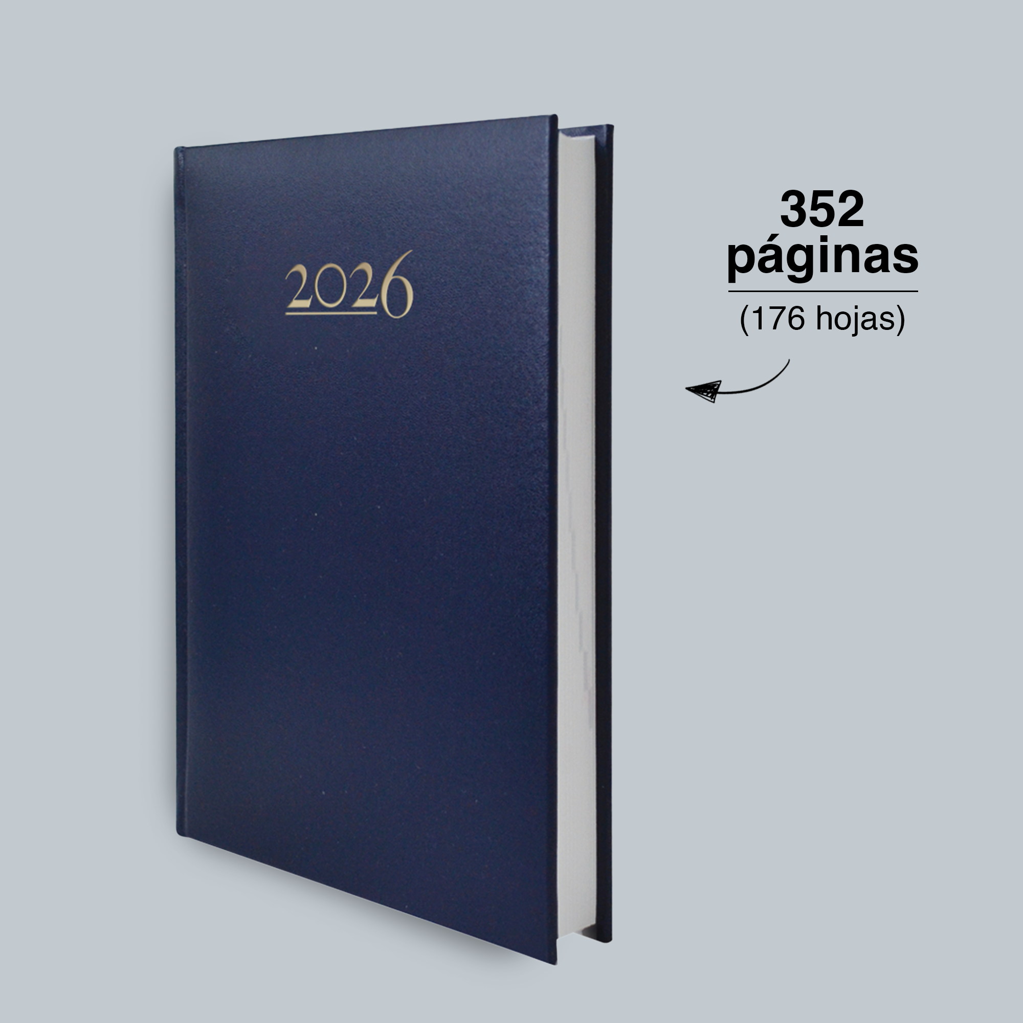 Agenda Diaria Malindi 2026 Cubierta Azul Elegante o Negra