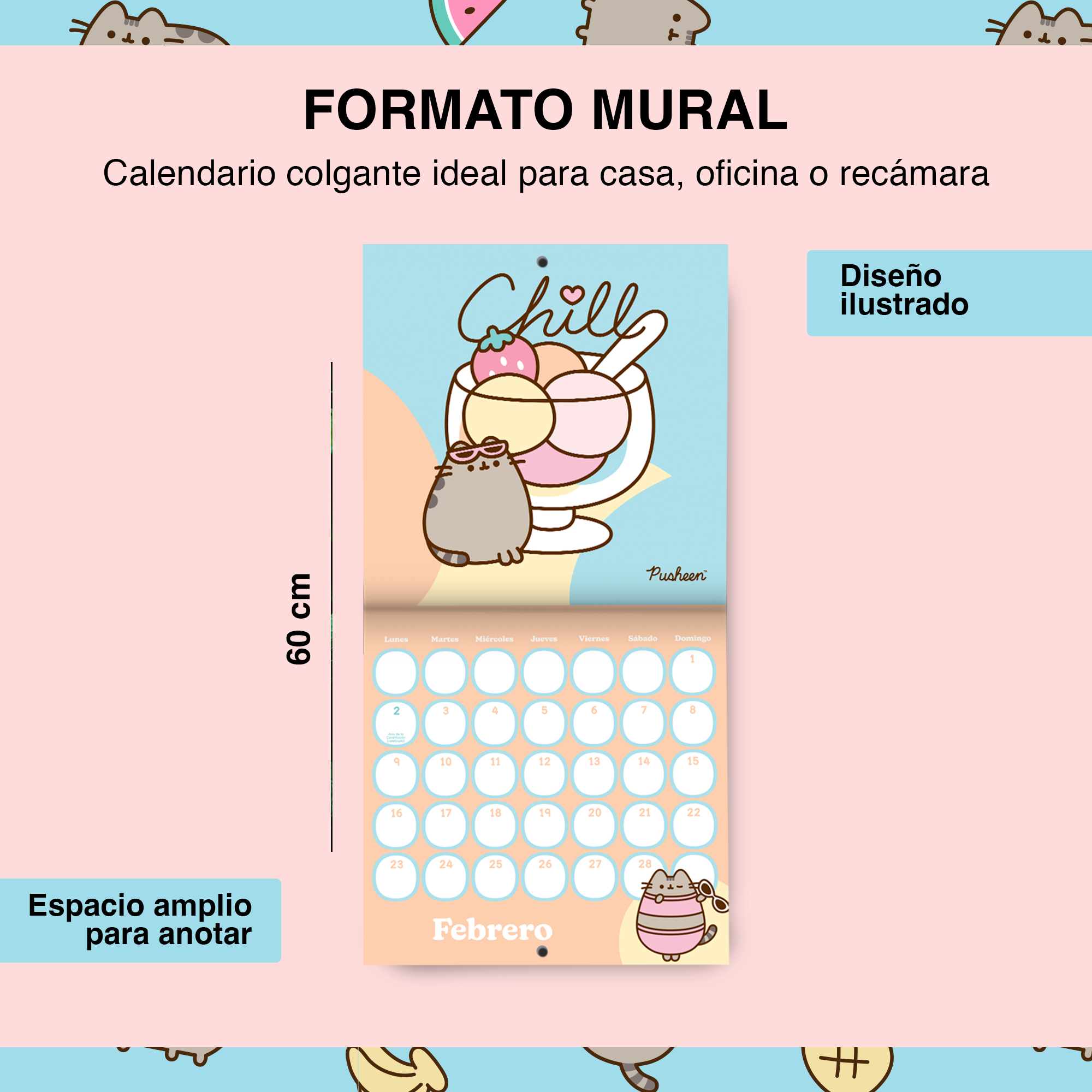 CALENDARIO DE PARED PUSHEEN 2026