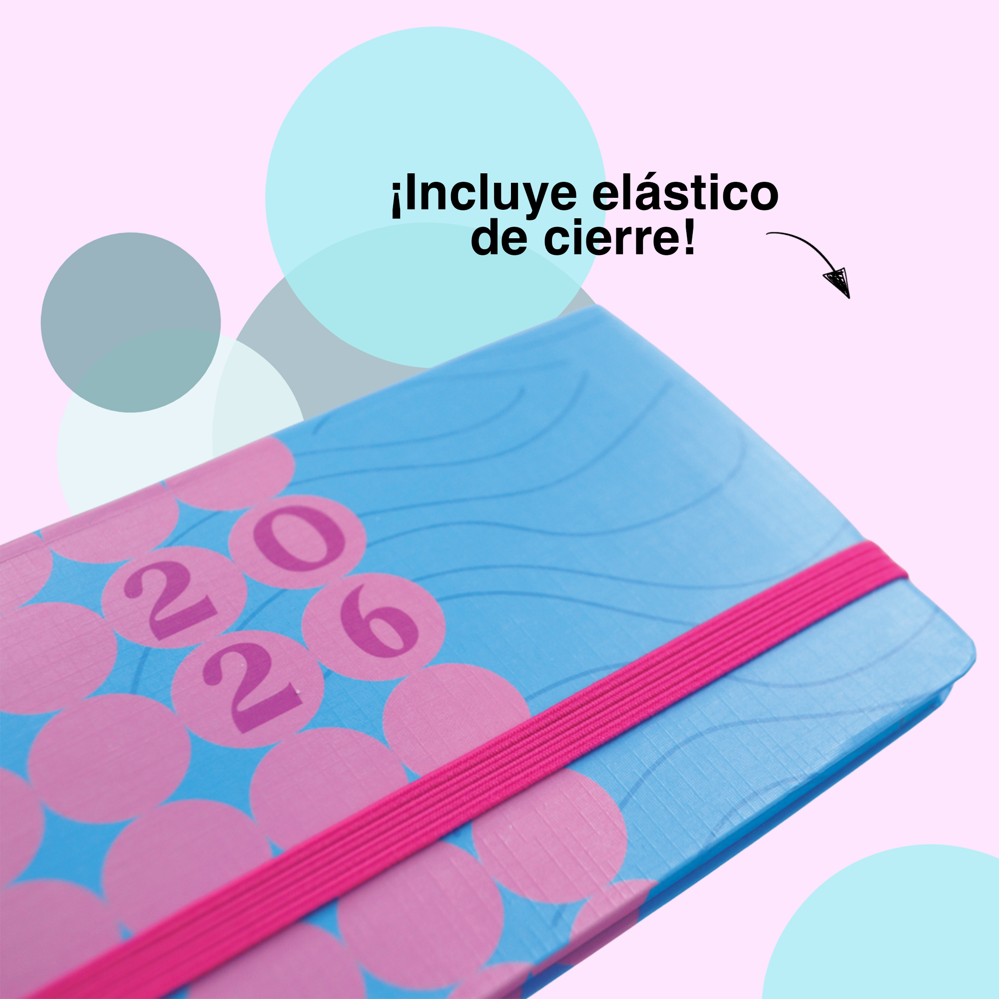 AGENDA PERSONAL PASTEL CIRCULOS O RAYAS – PLANNER CON PASTA DURA