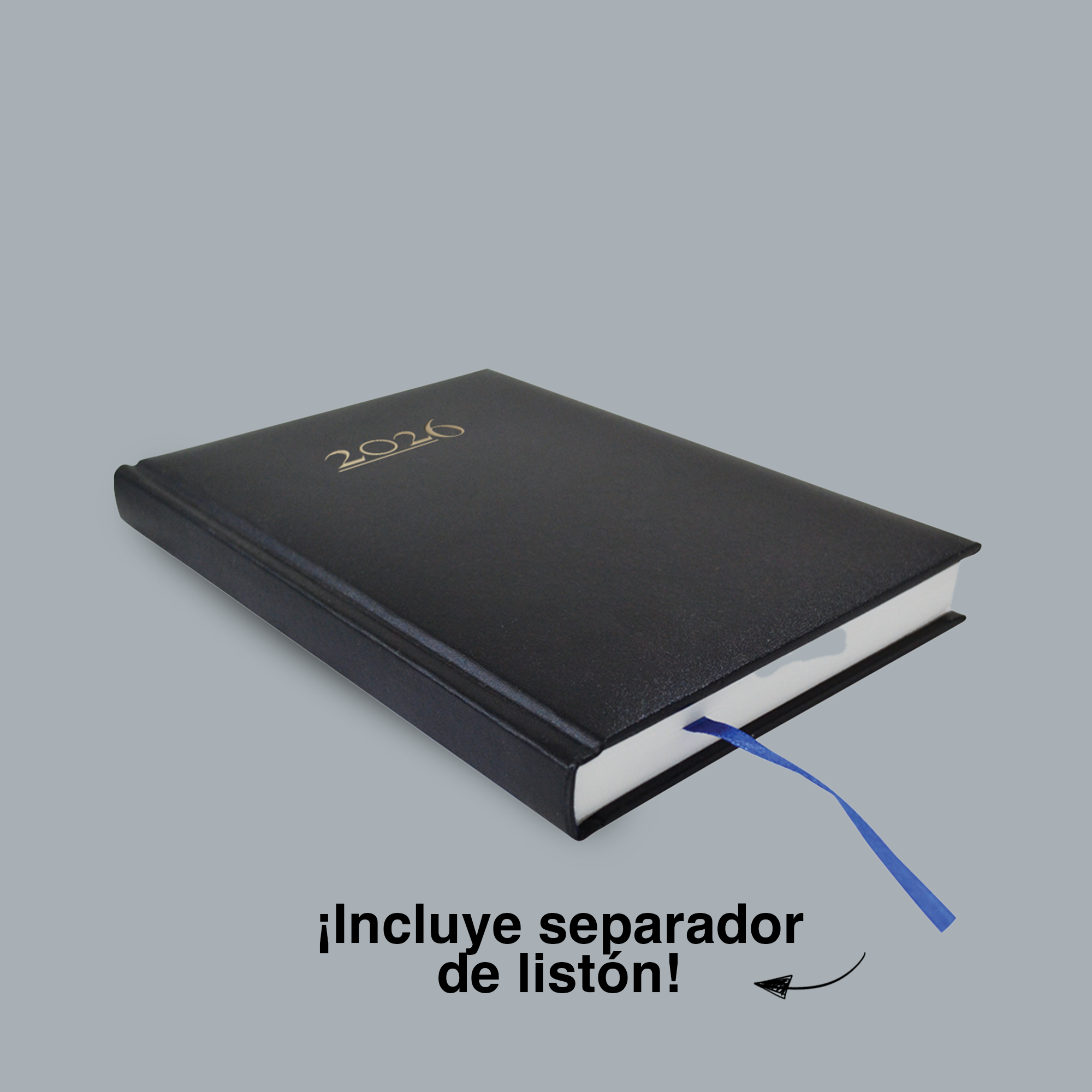 Agenda Diaria Malindi 2026 Cubierta Azul Elegante o Negra