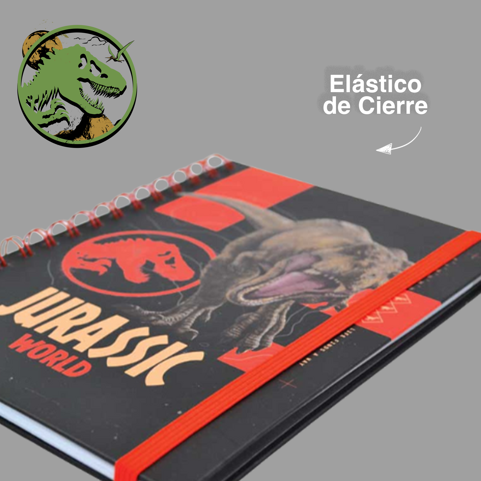 LIBRETA DE NOTAS JURASSIC WORLD ROJA
