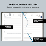 Cargar imagen en el visor de la galería, Agenda Diaria Malindi 2026 Cubierta Azul Elegante o Negra