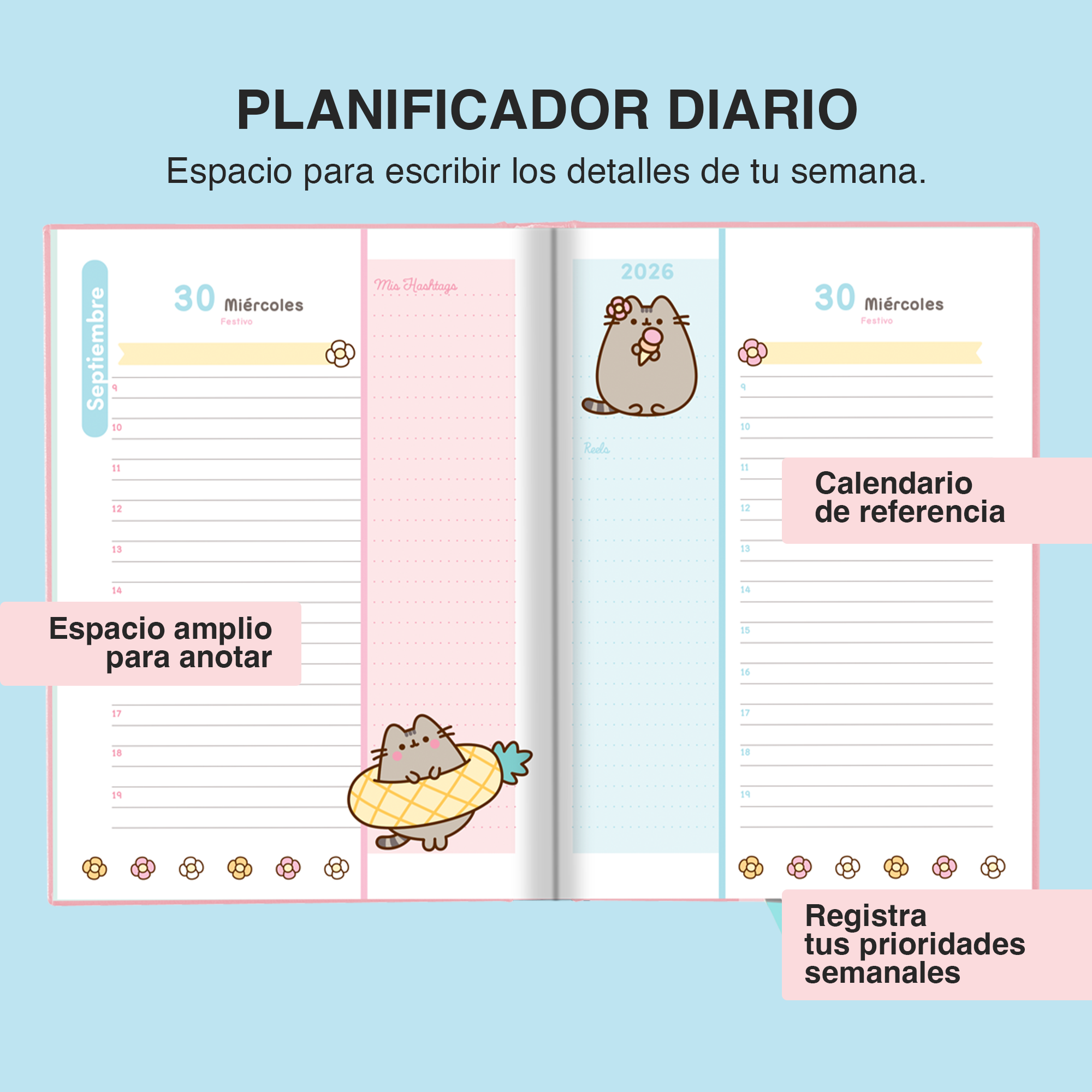 AGENDA DIARIA PUSHEEN® 2026 - CON STICKERS