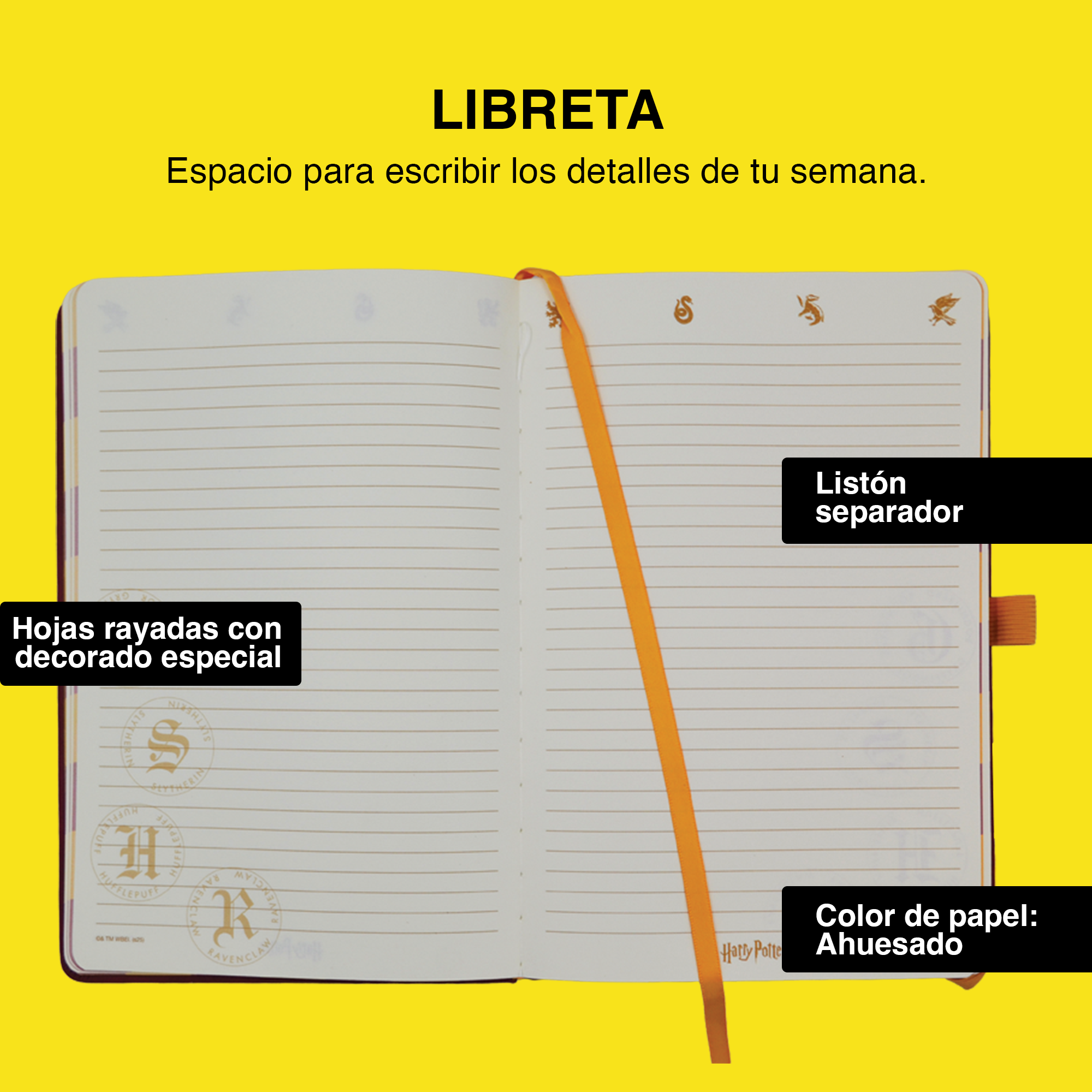 Libreta Premium Harry Potter. Pasta Dura de Lujo