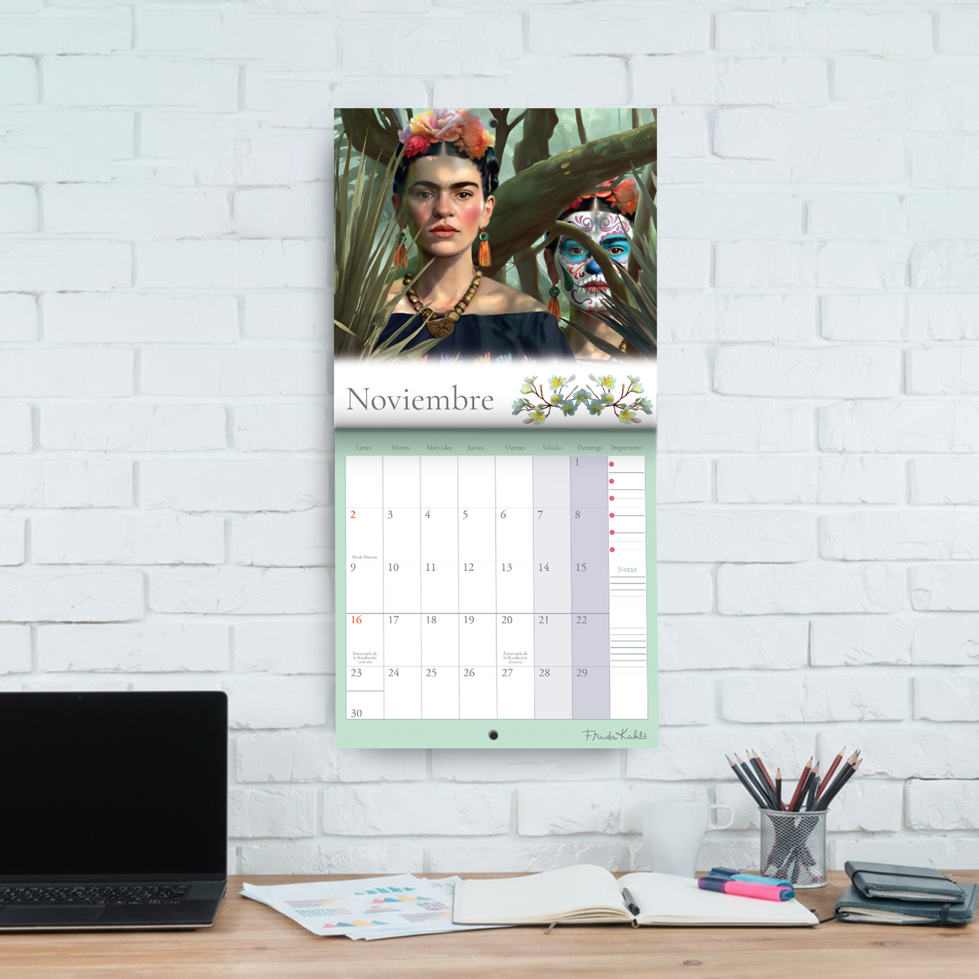 CALENDARIO DE PARED FRIDA KAHLO 2026