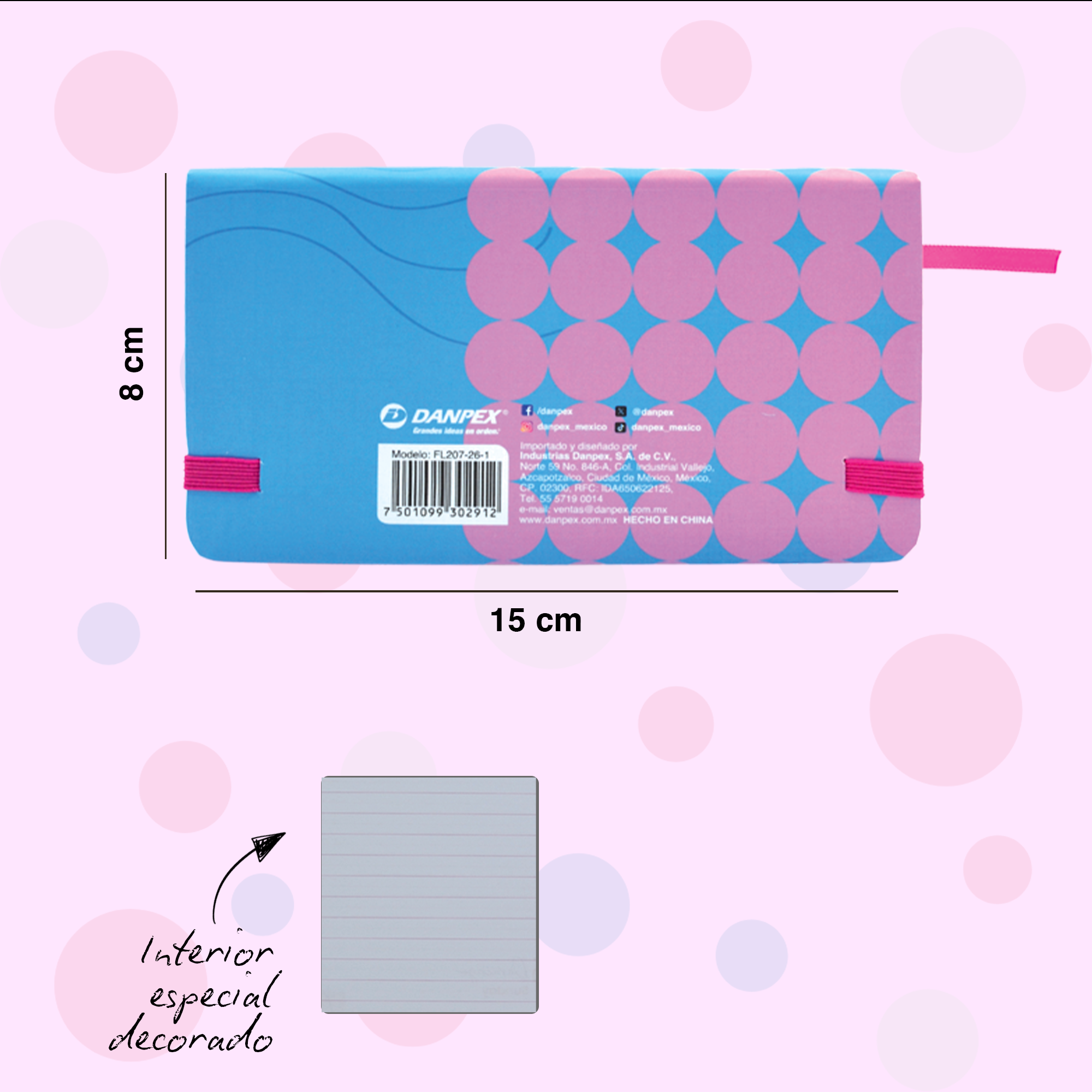 AGENDA PERSONAL PASTEL CIRCULOS O RAYAS – PLANNER CON PASTA DURA