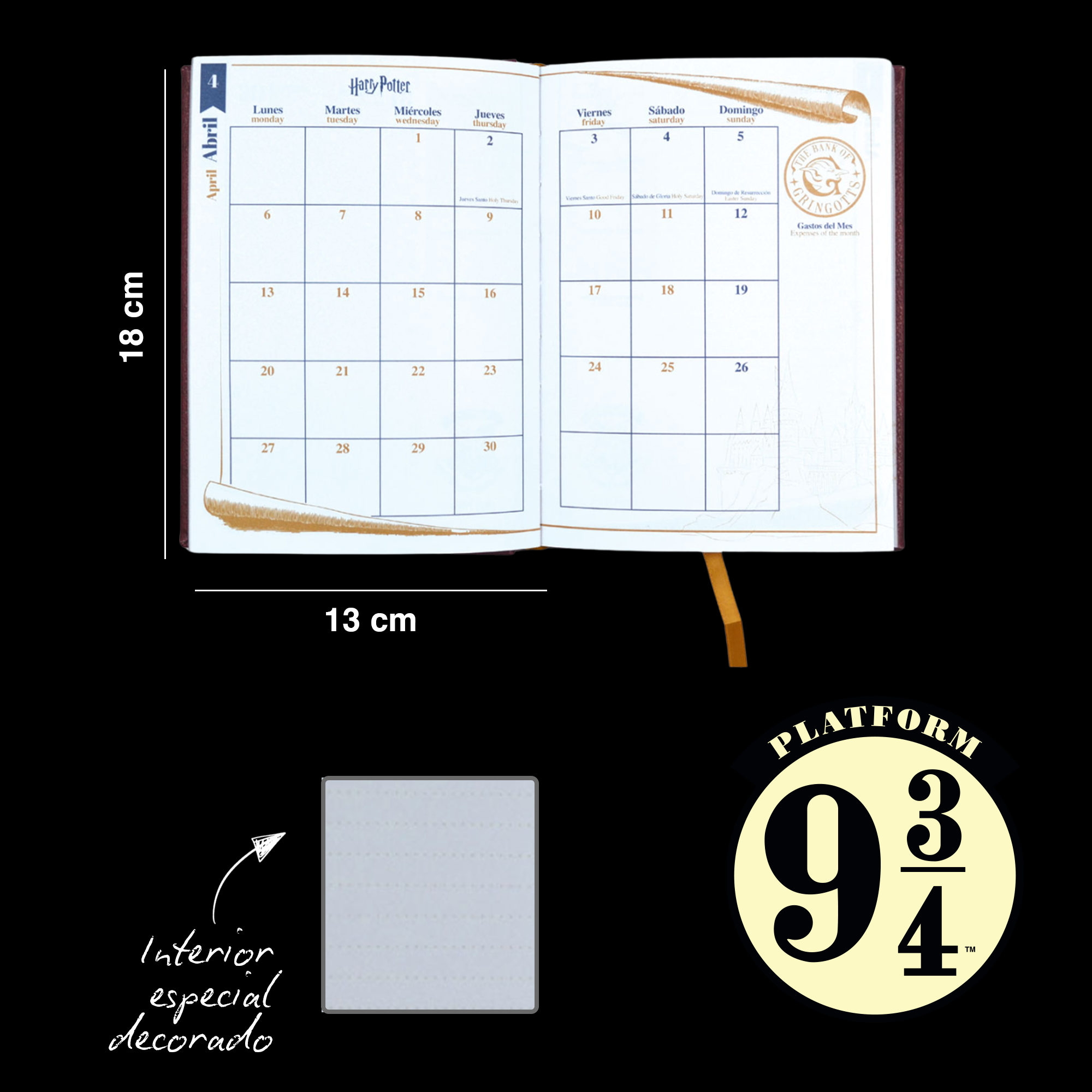 AGENDA DIARIA HARRY POTTER 2026 AZUL