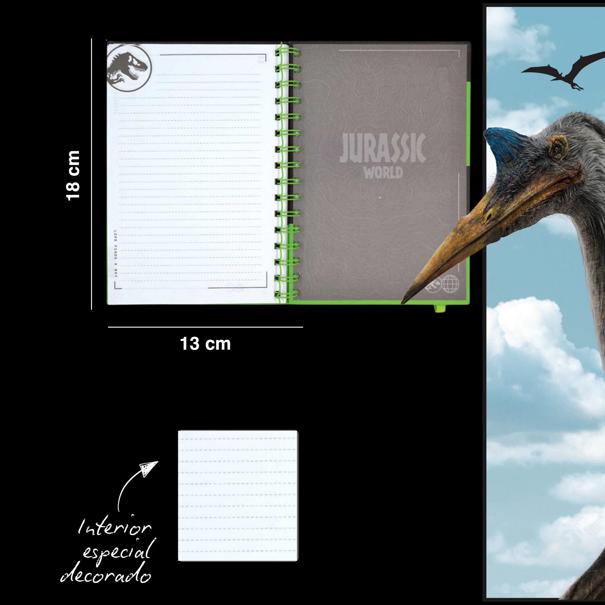 LIBRETA DE NOTAS JURASSIC WORLD ROJA