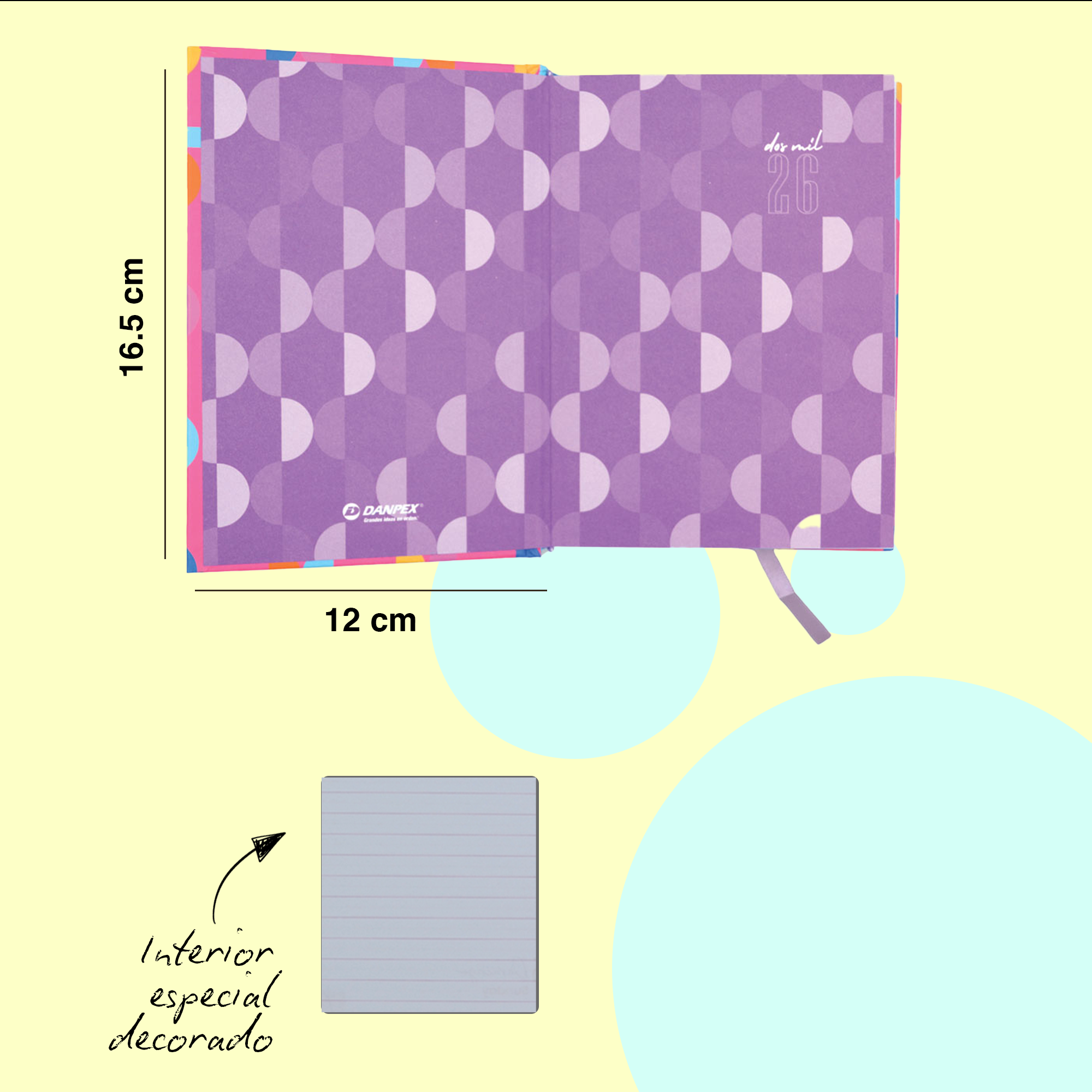 MEMORÁNDUM PASTEL CIRCULO O RAYAS – BLOC EJECUTIVO