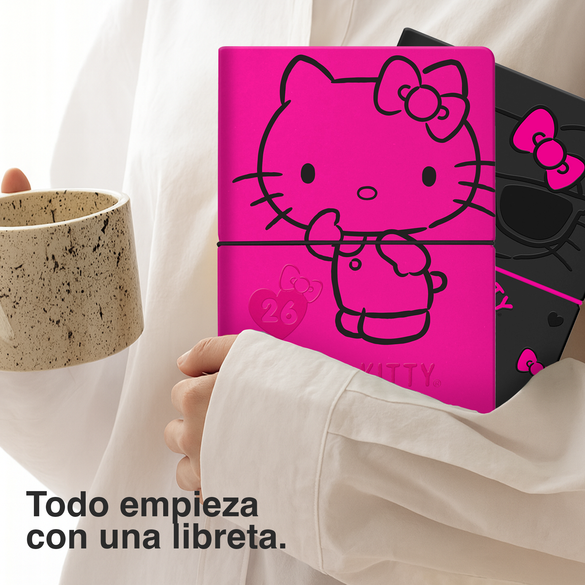 AGENDA HELLO KITTY 2026 NEGRA Y ROSA