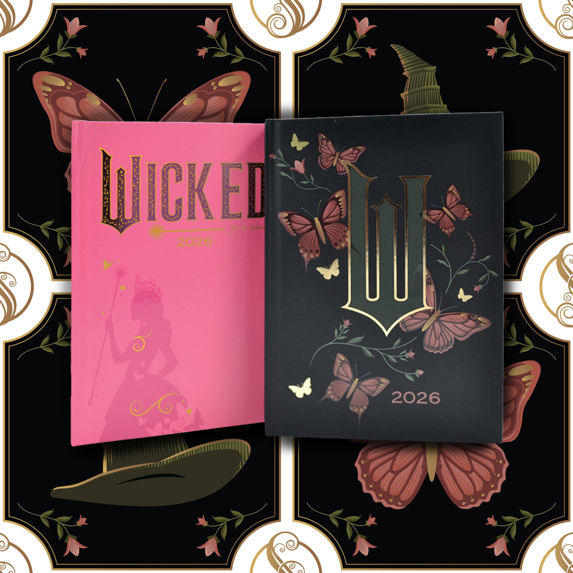 AGENDA 2026 WICKED ROSA O NEGRA - INCLUYE STICKERS