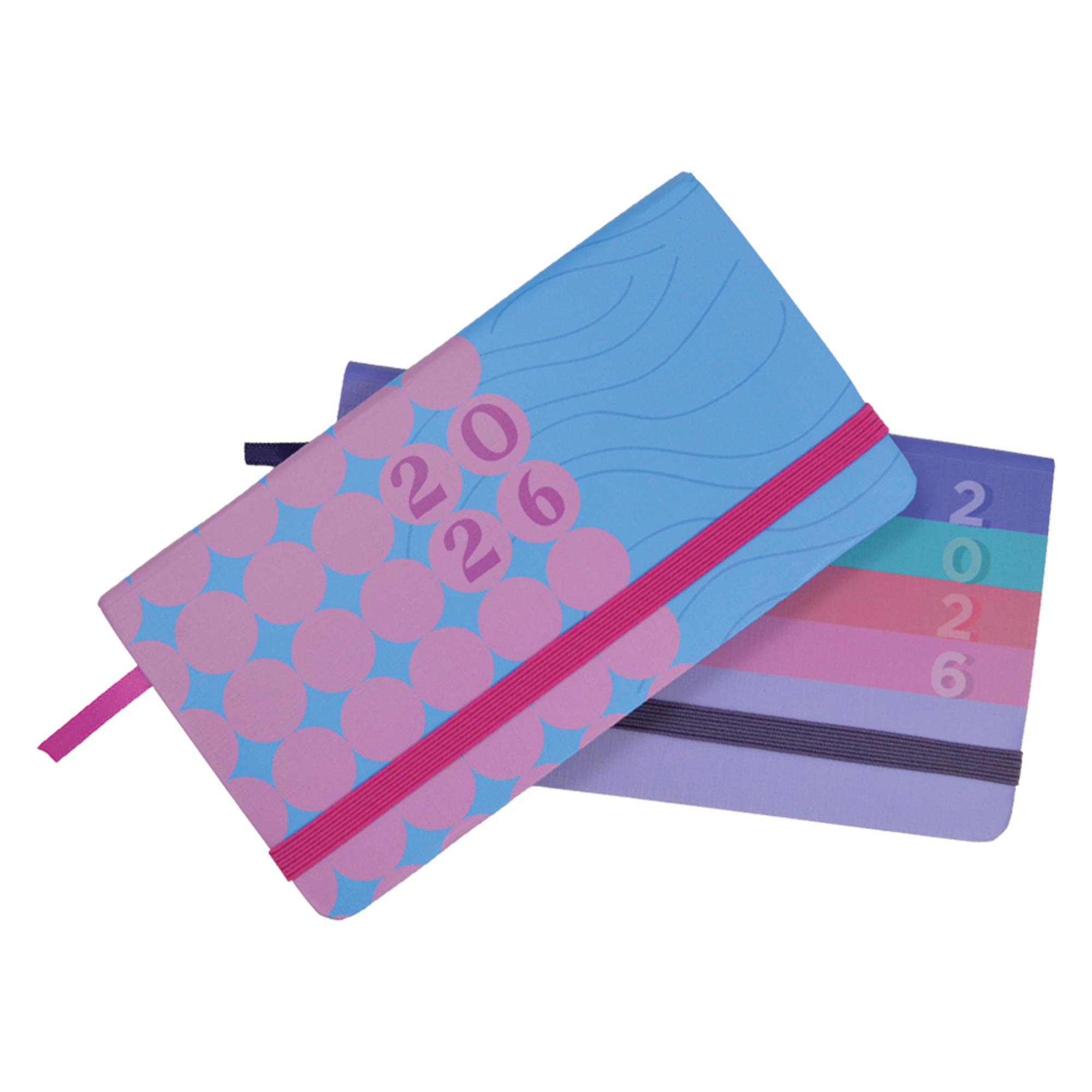 AGENDA PERSONAL PASTEL CIRCULOS O RAYAS – PLANNER CON PASTA DURA