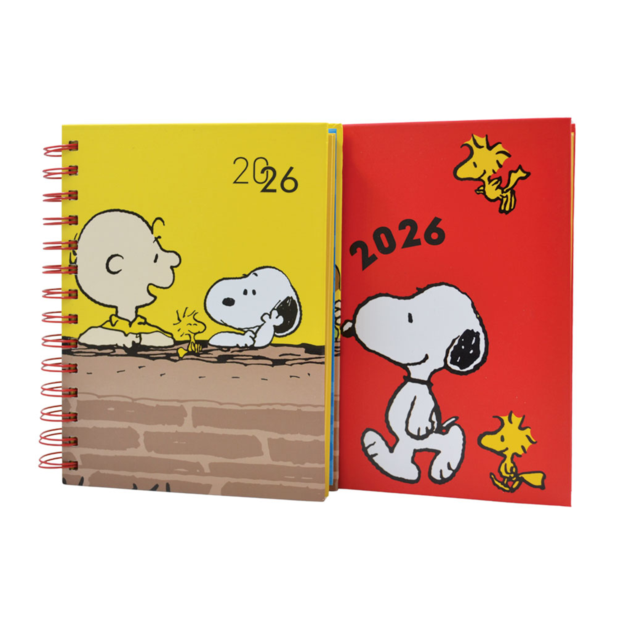 AGENDA 2026 SNOOPY® AMARILLA O ROJA - CON ESPIRAL DOBLE METÁLICO