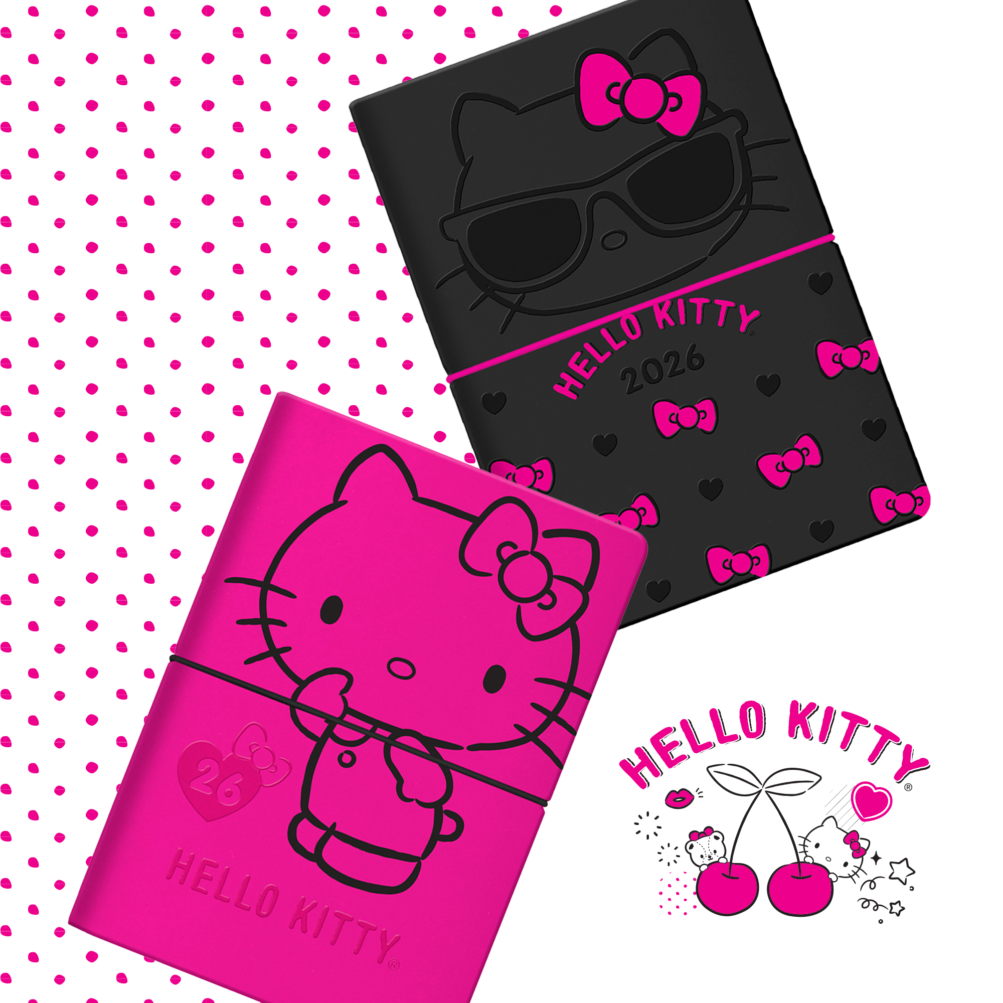 AGENDA HELLO KITTY 2026 NEGRA Y ROSA