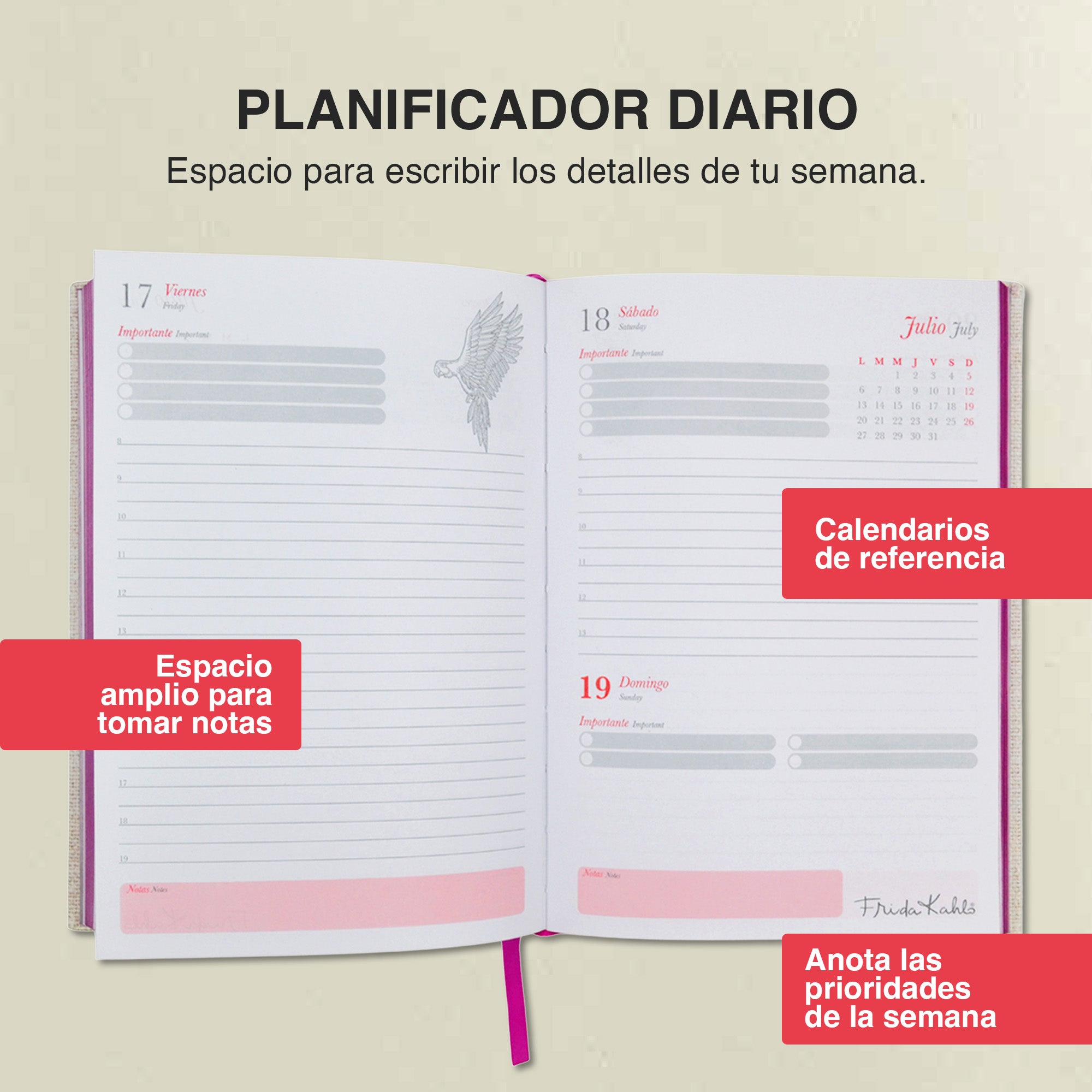 AGENDA DIARIA FRIDA KAHLO 2026 – ARTE EN TUS DIAS