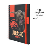 Cargar imagen en el visor de la galería, LIBRETA DE NOTAS JURASSIC WORLD ROJA