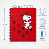 Cargar imagen en el visor de la galería, Libreta Diario Snoopy 14 x 20 cm, 80 Hojas y 4 Separadores