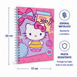 Cargar imagen en el visor de la galería, Agenda Escolar Hello Kitty 2026-2027 de 17 x 22 cm – Moño y Corazón