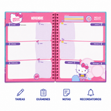 Cargar imagen en el visor de la galería, Agenda Escolar Hello Kitty 2026-2027 de 17 x 22 cm – Moño y Corazón