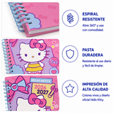 Cargar imagen en el visor de la galería, Agenda Escolar Hello Kitty 2026-2027 de 17 x 22 cm – Moño y Corazón