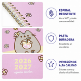 Cargar imagen en el visor de la galería, Agenda Escolar Pusheen 2026-2027 de 17 x 22 cm – Chill y Flores
