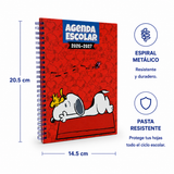 Cargar imagen en el visor de la galería, Agenda Escolar Snoopy 2026-2027 de 14.5 x 20.5 cm – Rojo y Azul