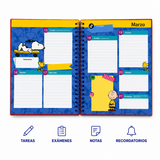 Cargar imagen en el visor de la galería, Agenda Escolar Snoopy 2026-2027 de 14.5 x 20.5 cm – Rojo y Azul