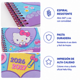Cargar imagen en el visor de la galería, Agenda Escolar Hello Kitty 2026-2027 de 17 x 22 cm – Moño y Corazón
