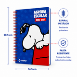 Cargar imagen en el visor de la galería, Agenda Escolar Snoopy 2026-2027 de 14.5 x 20.5 cm – Rojo y Azul