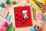 Cargar imagen en el visor de la galería, Libreta Diario Snoopy Roja con 4 Separadores y 80 Hojas Decoradas, 14 x 20 cm