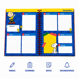Cargar imagen en el visor de la galería, Agenda Escolar Snoopy 2026-2027 de 14.5 x 20.5 cm – Rojo y Azul